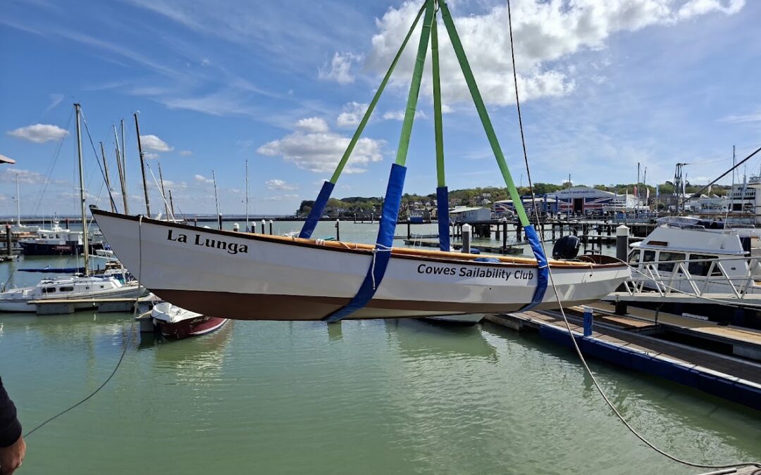 Cowes Sailability Club’s sailing boats have returned to the water ready for the new sailing season - La Lungha re-entering the water.